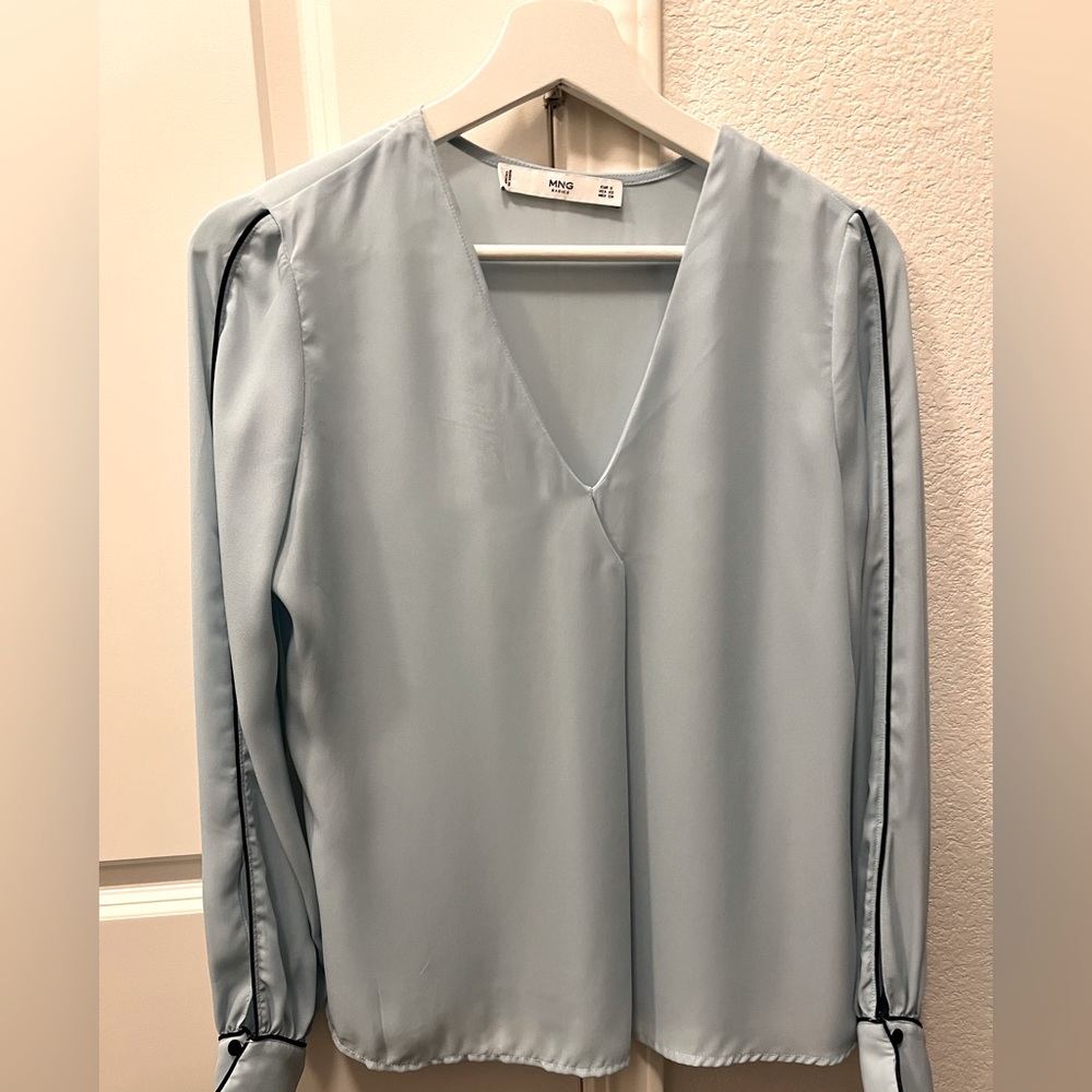 Mango, Blouse, Light Blue, Small Size